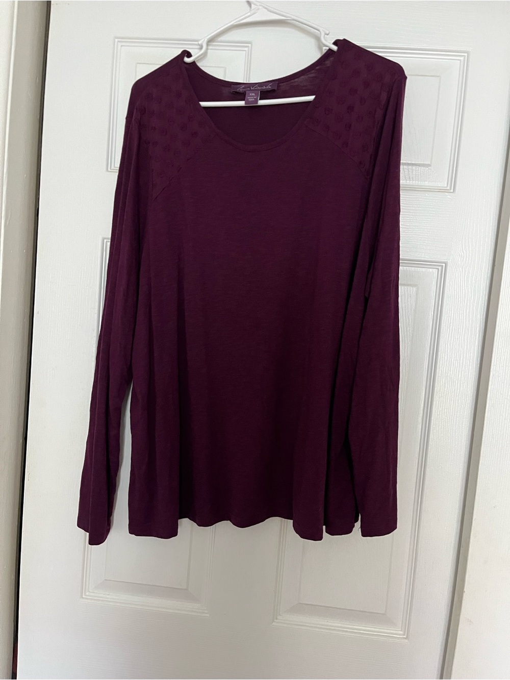 Gloria Vanderbilt Plum Long Sleeve Scoop Neck Top - Picture 2 of 8